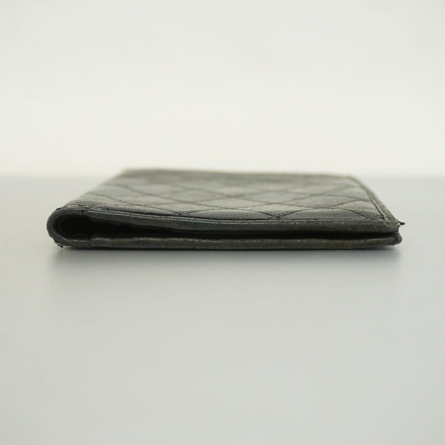 CHANEL Bicolor Bi-fold Wallet Women's Lambskin Black