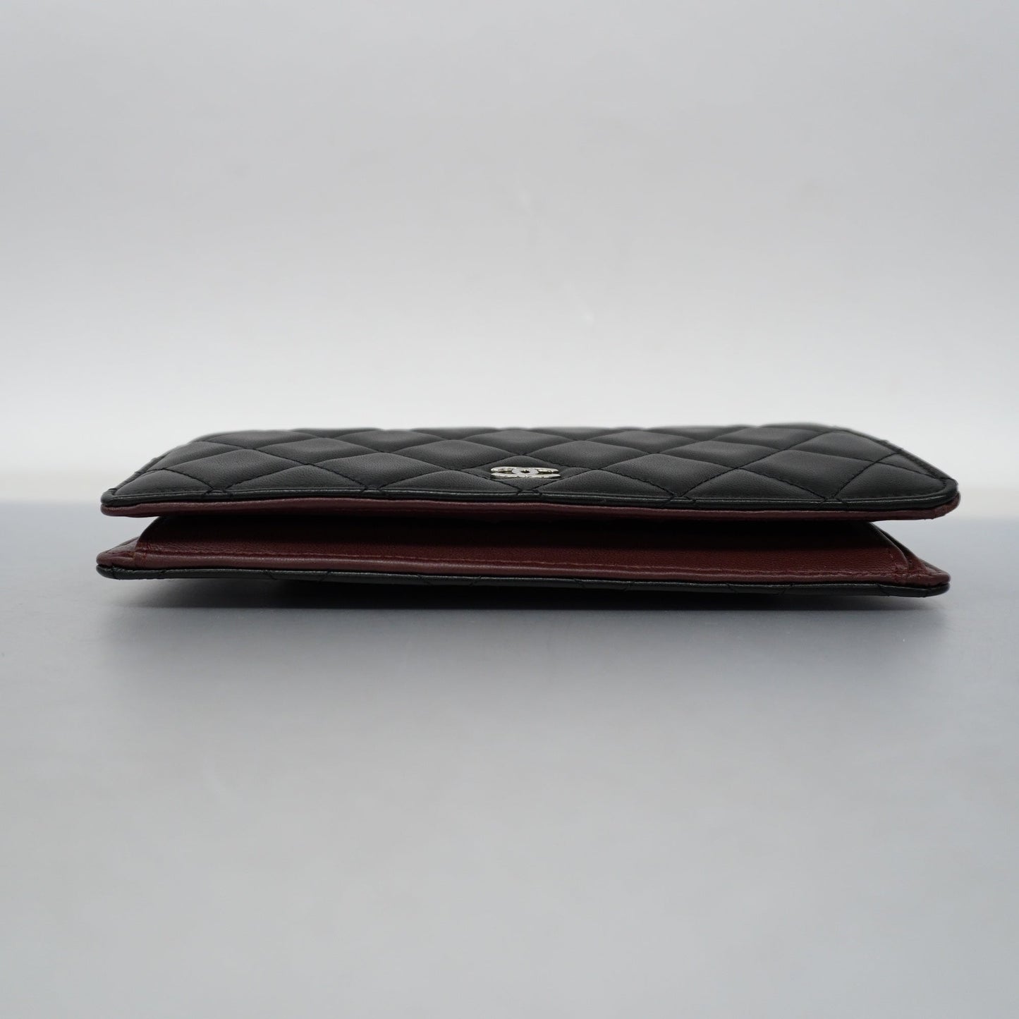 CHANEL Matelasse Silver Metal Fittings Women's Lambskin Long Wallet Black