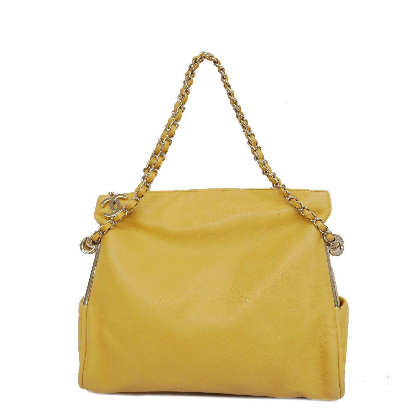 CHANEL Matelasse Chain Shoulder Lambskin Women's Leather Shoulder Bag Beige