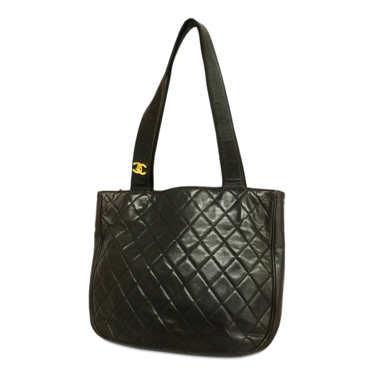 CHANEL Matelasse Lambskin Women's Leather Shoulder Bag Black