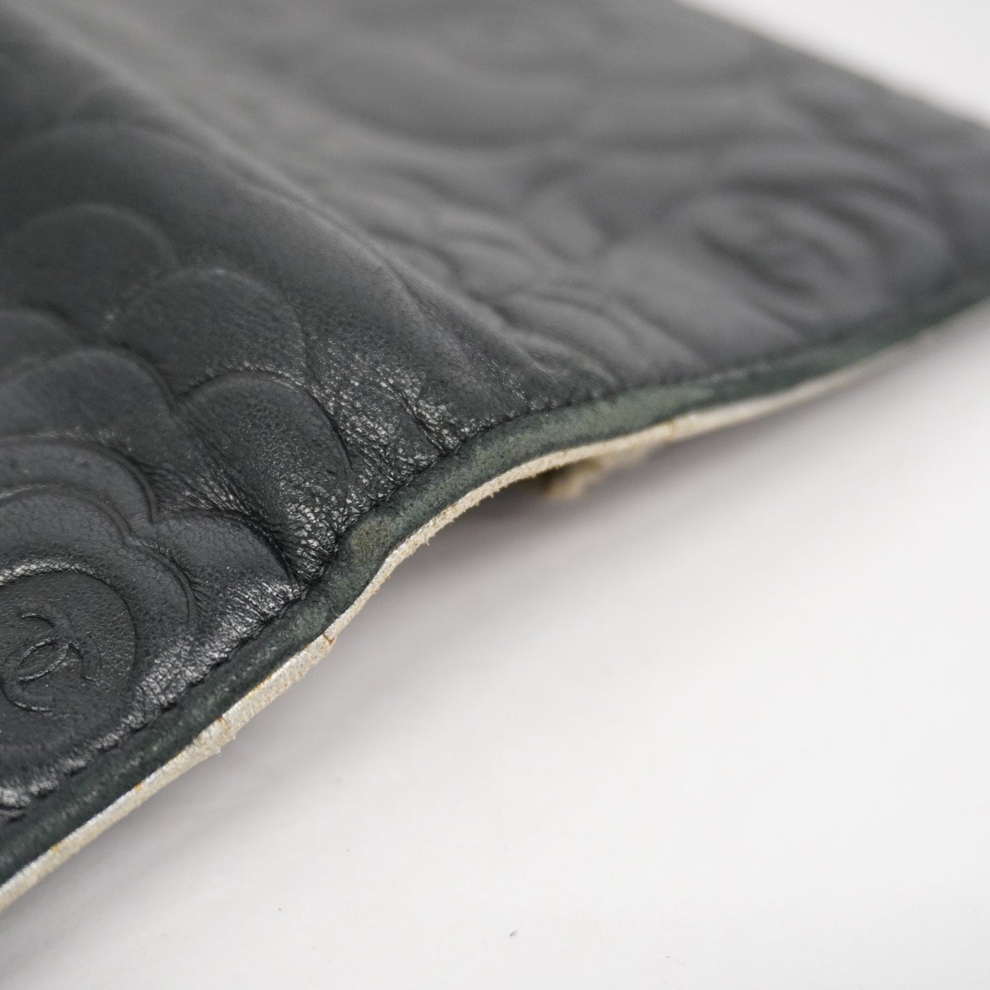 CHANEL Camellia Bi-fold Long Wallet With Silver Metal Women's Lambskin