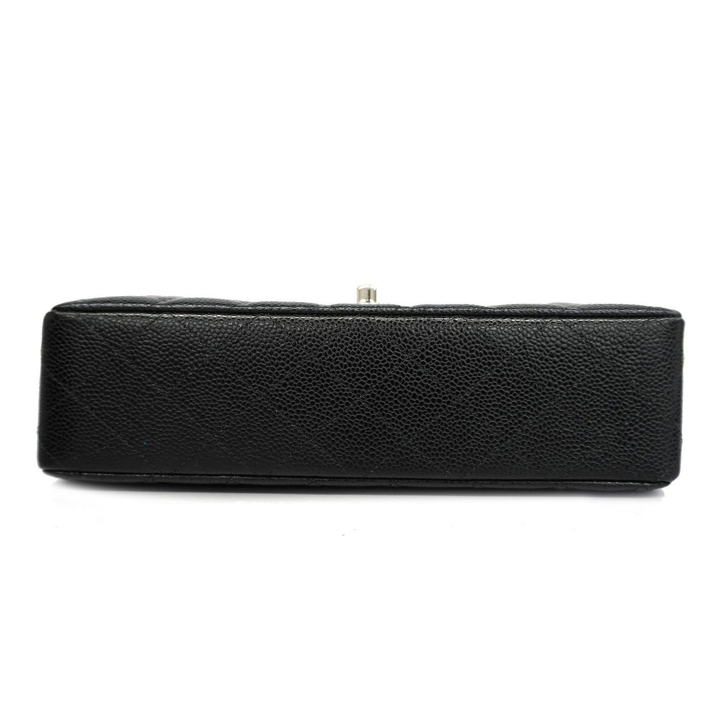 CHANEL Matelasse W Flap W Chain Women's Caviar Leather Shoulder Bag Black