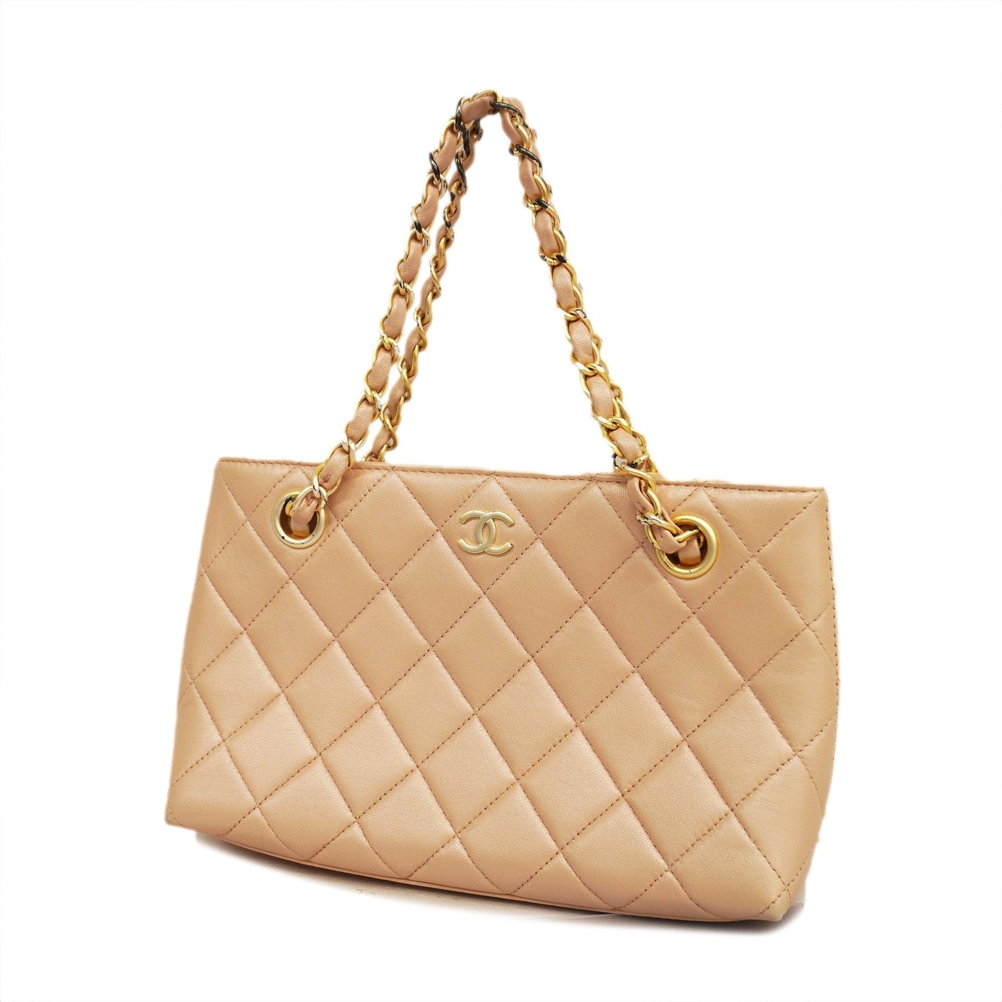CHANEL Matelasse Women's Leather Handbag Light Pink