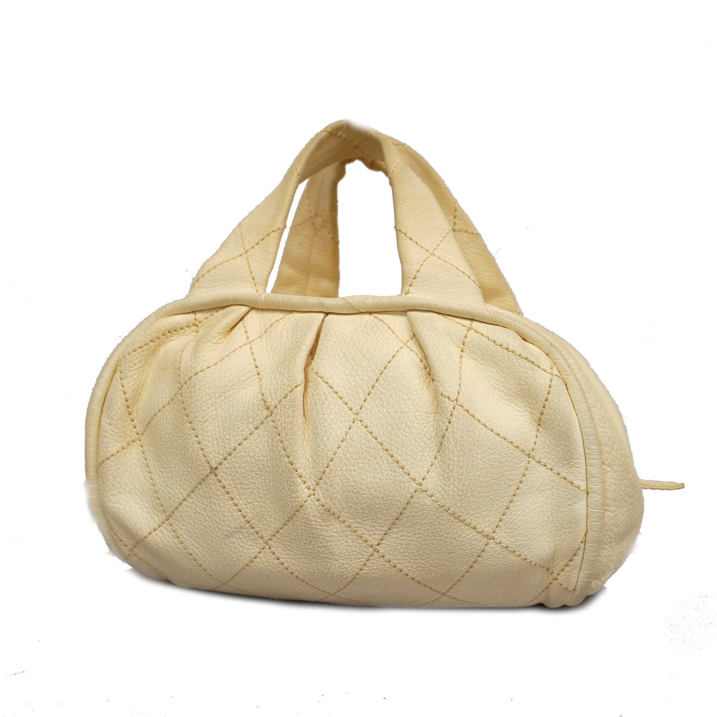 CHANEL Wild Stitch Handbag Women's Leather Handbag Ivory