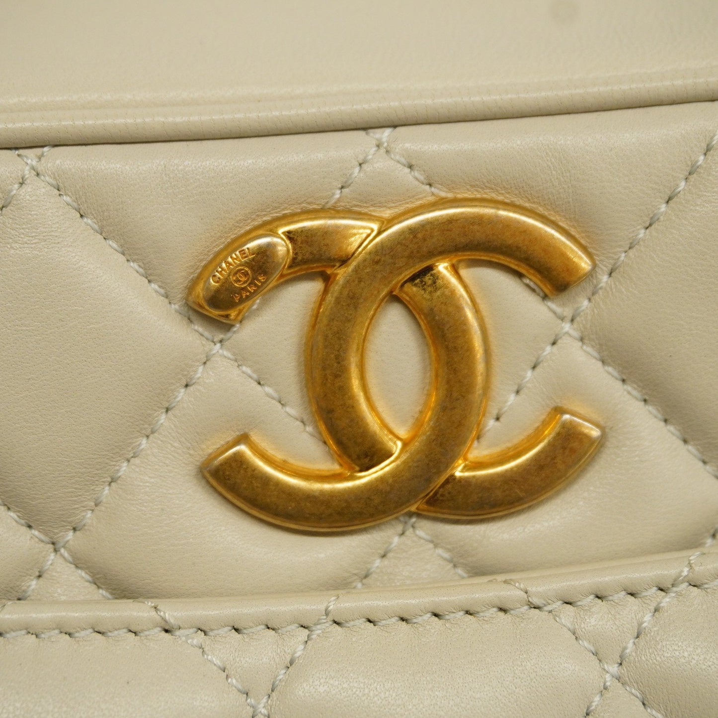CHANEL Matelasse Chain Shoulder Women's Leather Shoulder Bag Gray