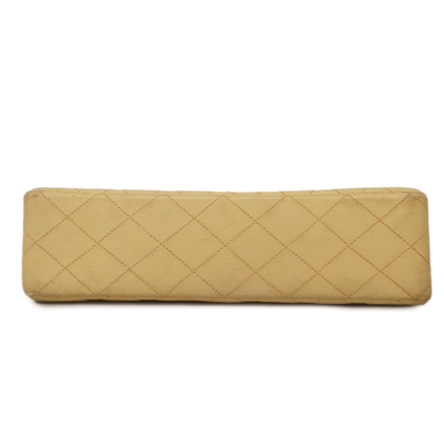 CHANEL Matelasse W Flap W Chain Women's Leather Shoulder Bag Beige