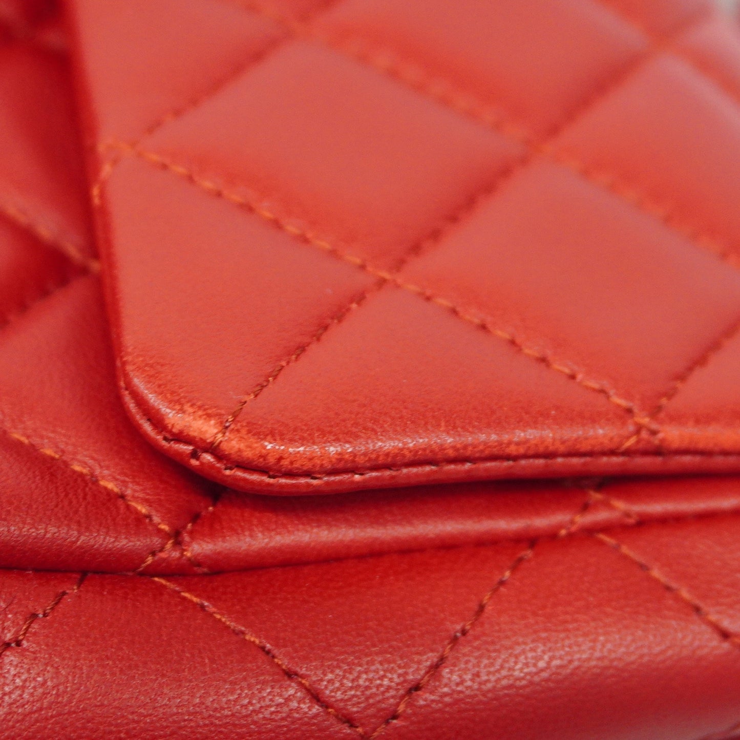 CHANEL Matelasse W Flap W Chain Shoulder Bag Lambskin Women's Leather Red