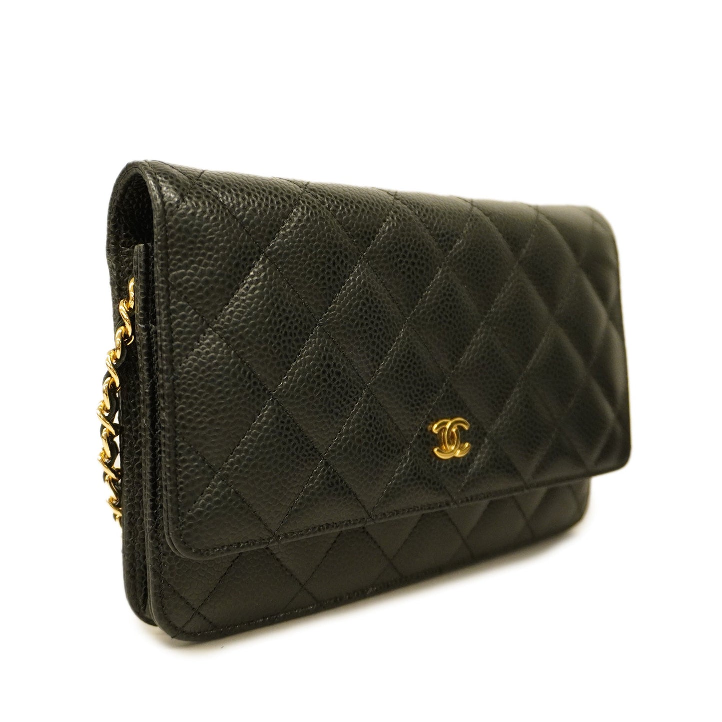 CHANEL Matelasse Chain Shoulder Gold Hardware Caviar Leather Black