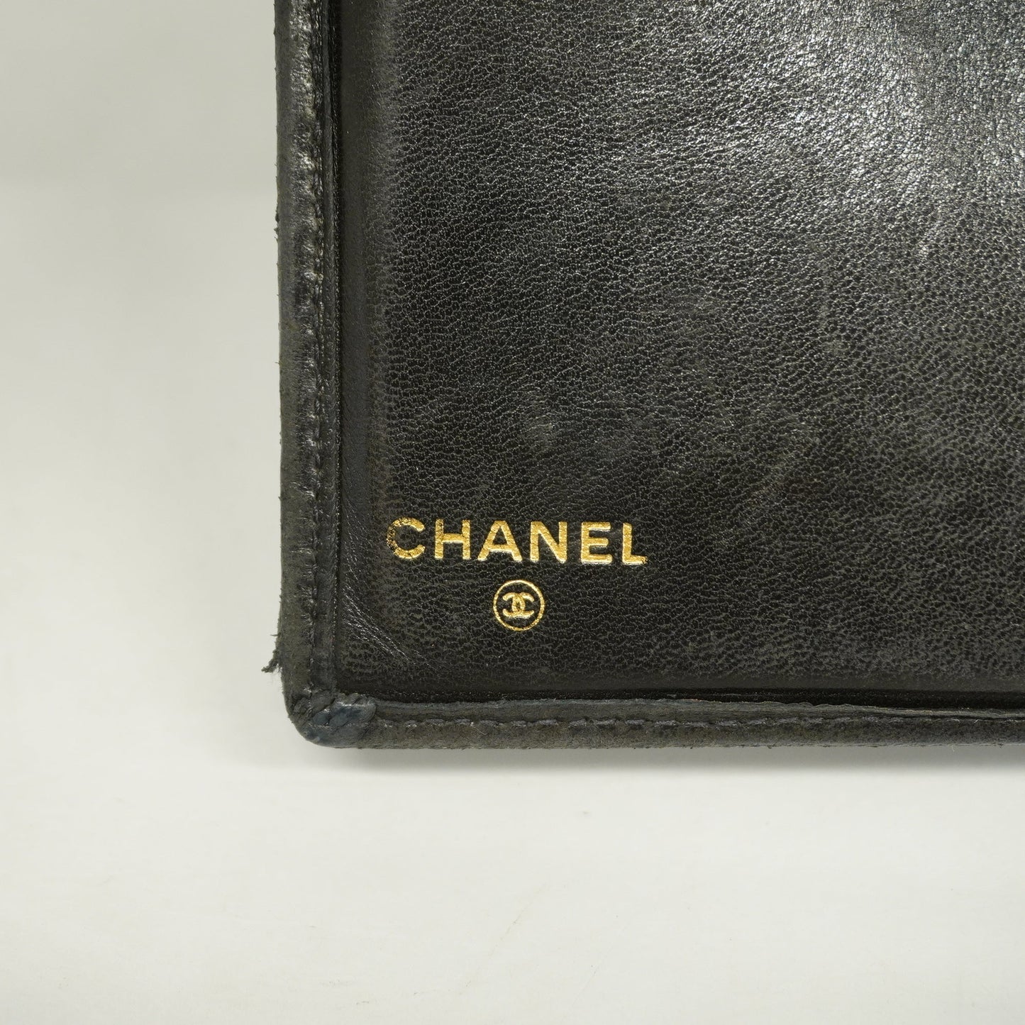 CHANEL Bicolor Bi-fold Wallet Women's Lambskin Black