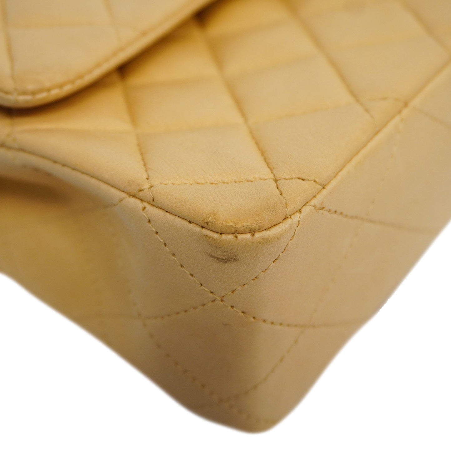 CHANEL Matelasse W Flap W Chain Lambskin Women's Leather Shoulder Bag Beige