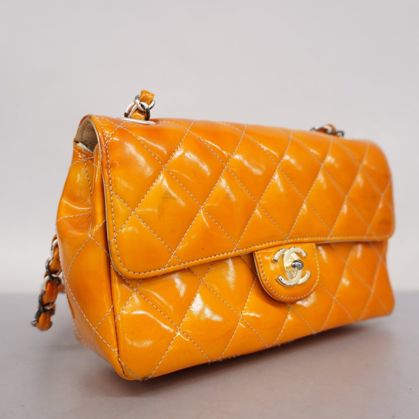 CHANEL Matelasse Chain Shoulder Bag Lambskin Women's Patent Leather