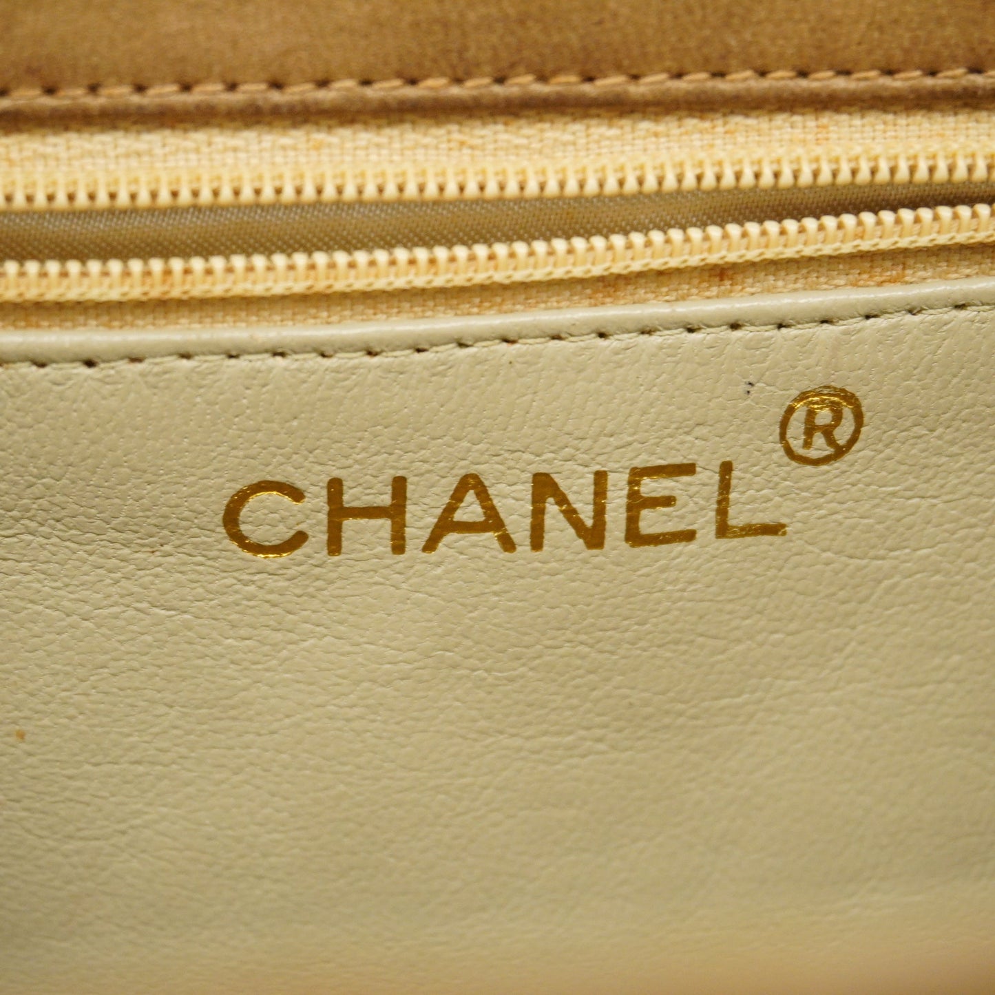 CHANEL Matelasse Single Chain Women's Leather Shoulder Bag Beige