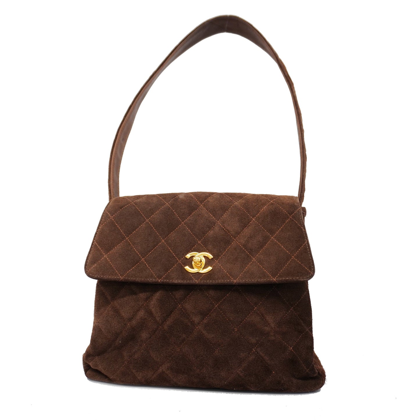CHANEL Matelasse Women's Suede Shoulder Bag Brown