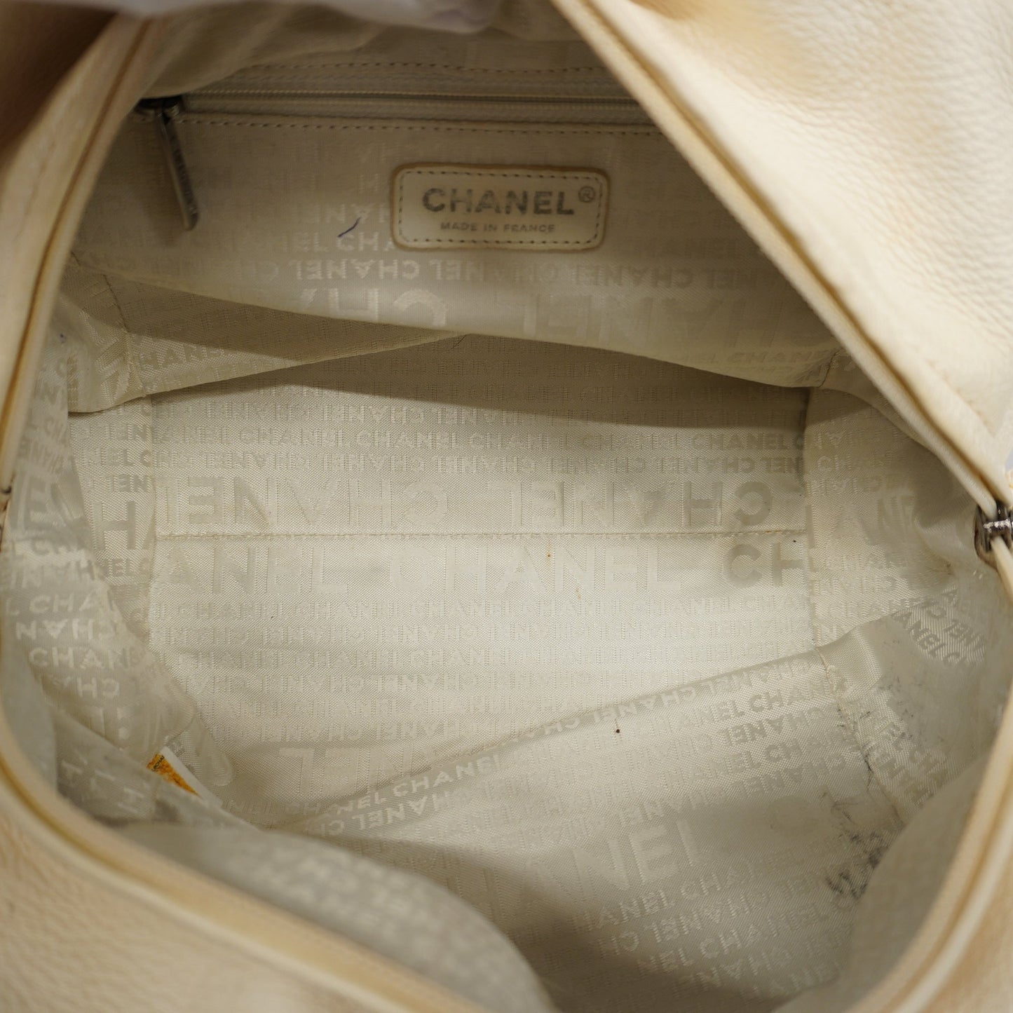CHANEL Wild Stitch Handbag Women's Leather Handbag Ivory