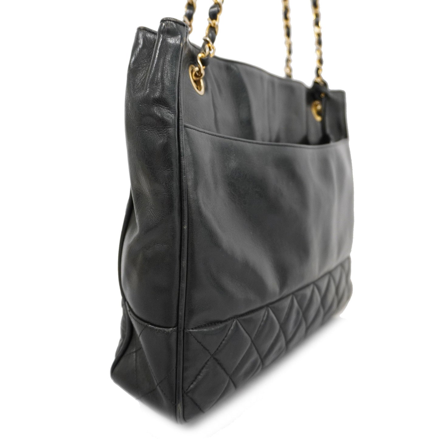 CHANEL Matelasse Chain Shoulder Women's Leather Shoulder Bag Black