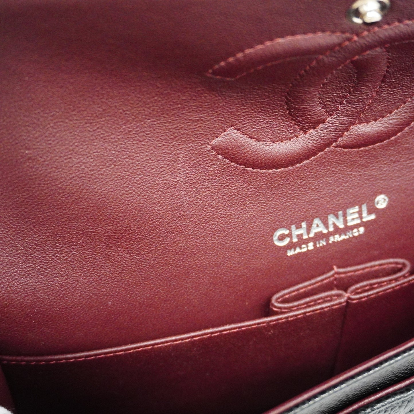 CHANEL Matelasse W Flap W Chain Women's Caviar Leather Shoulder Bag Black