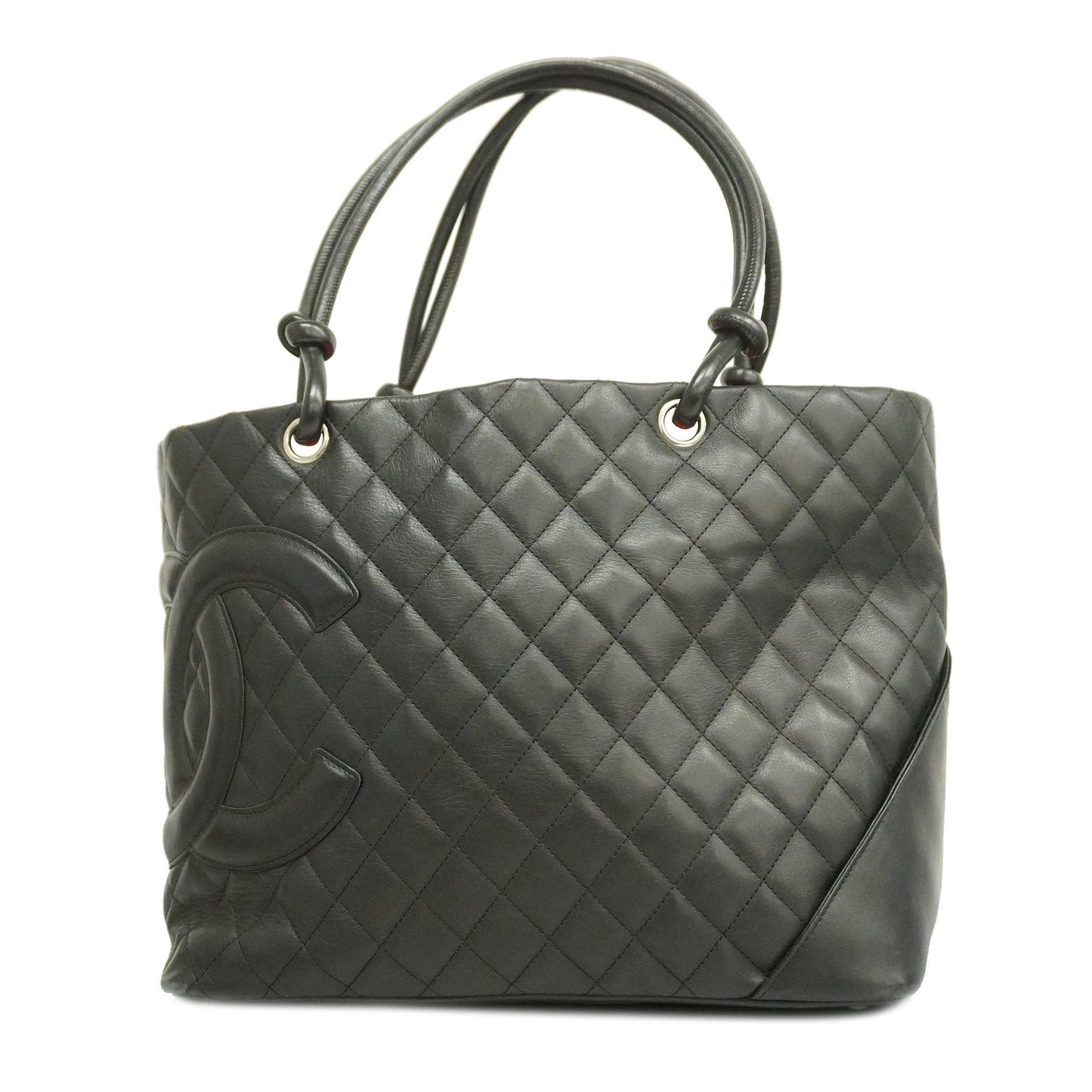 CHANEL Ligne Cambon Tote Bag Women's Leather Tote Bag Black