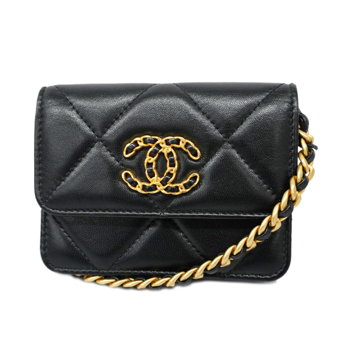 CHANEL Matelasse Chain Shoulder Women's Leather Shoulder Bag Black