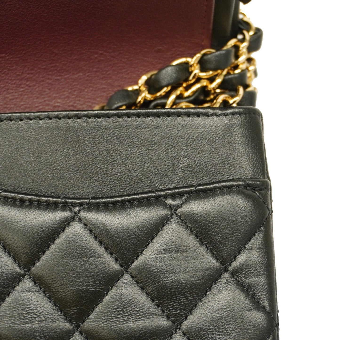 CHANEL Matelasse W Flap W Chain Lambskin Women's Leather Shoulder Bag Black