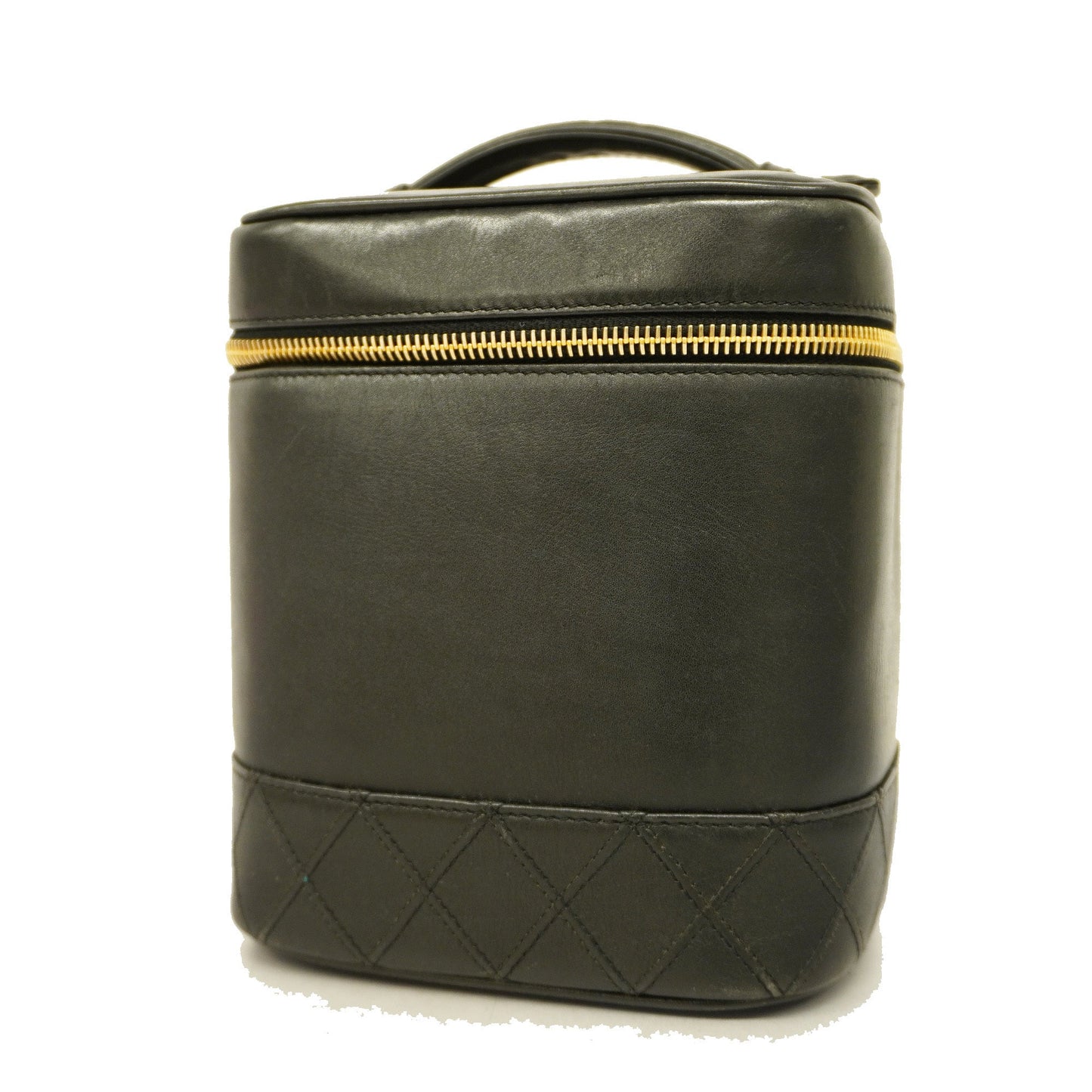 CHANEL Bicolor Vanity Bag Women's Leather Vanity Bag Black