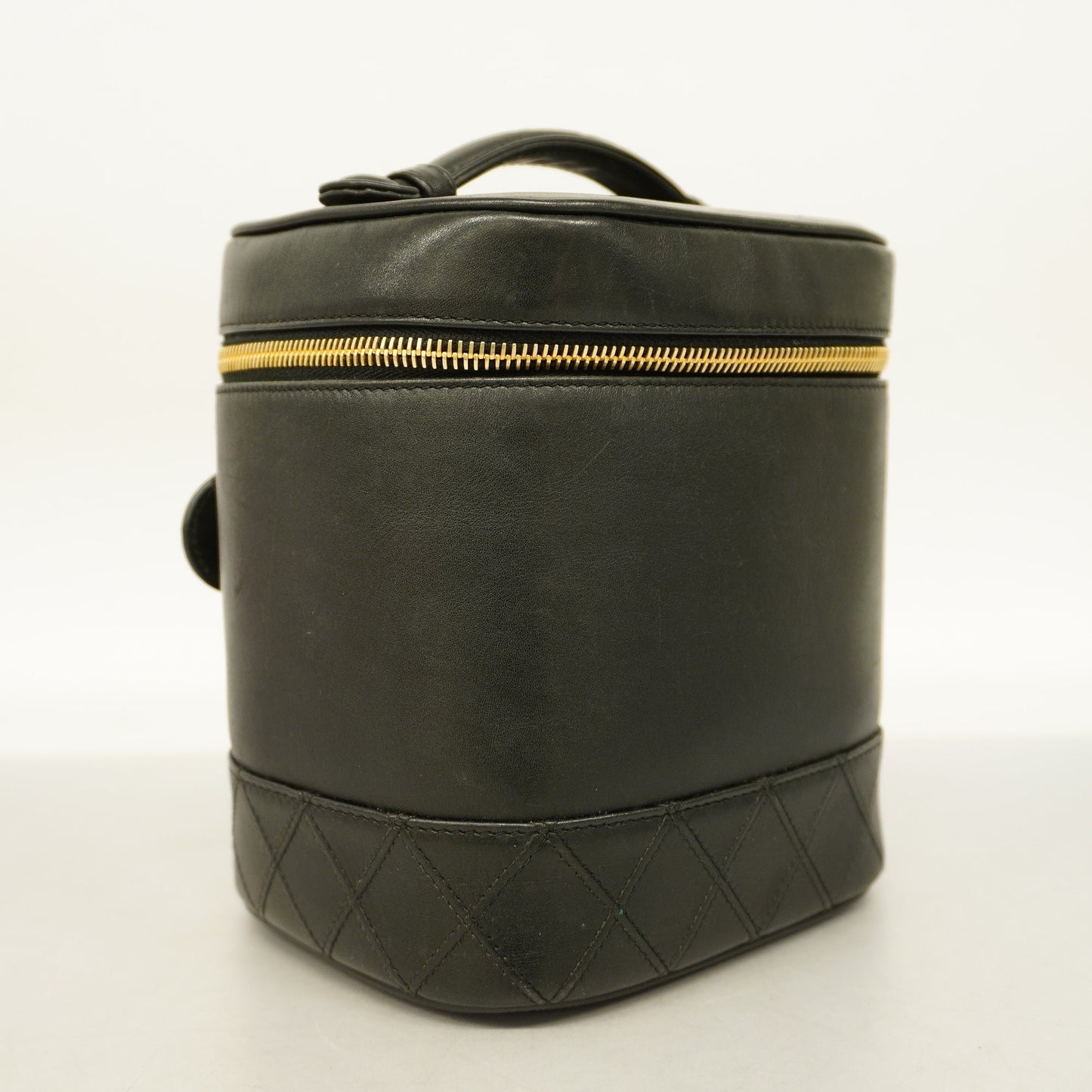 CHANEL Bicolor Vanity Bag Women's Leather Vanity Bag Black
