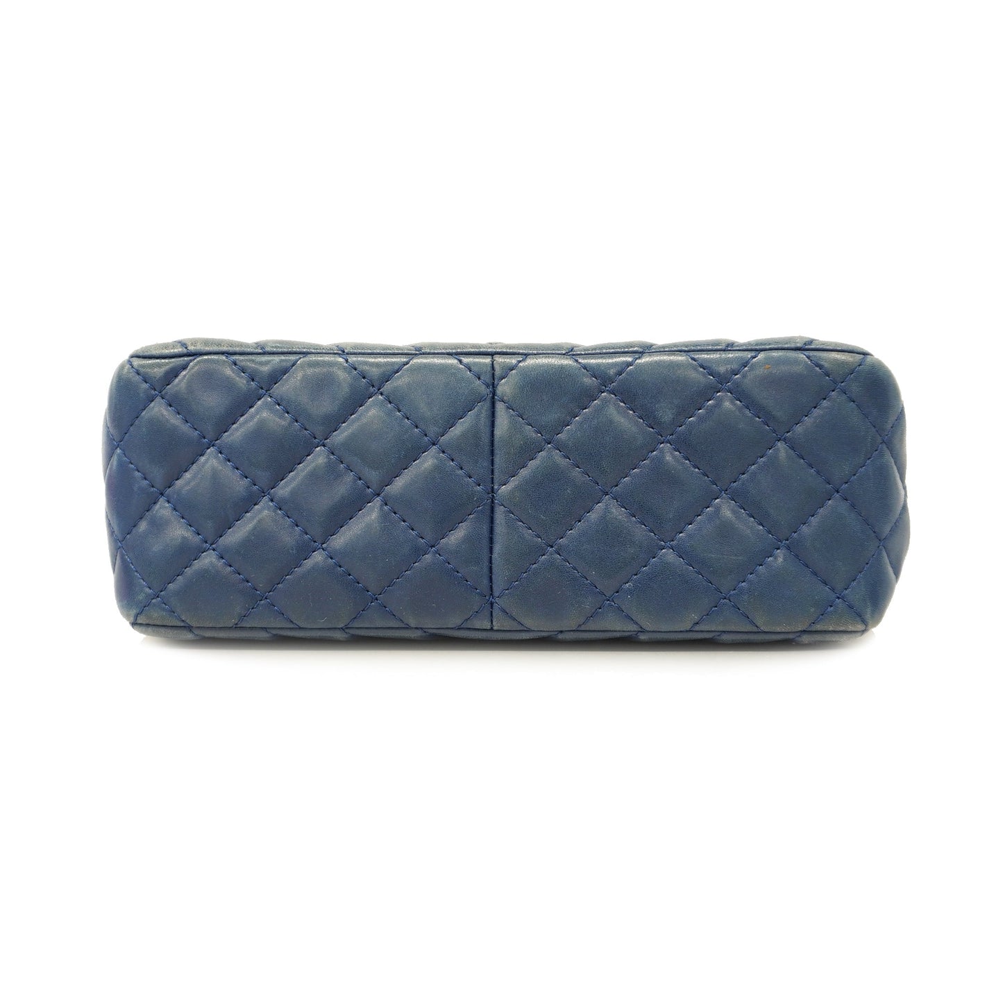 CHANEL V Stitch W Flap W Chain Women's Leather Shoulder Bag Blue