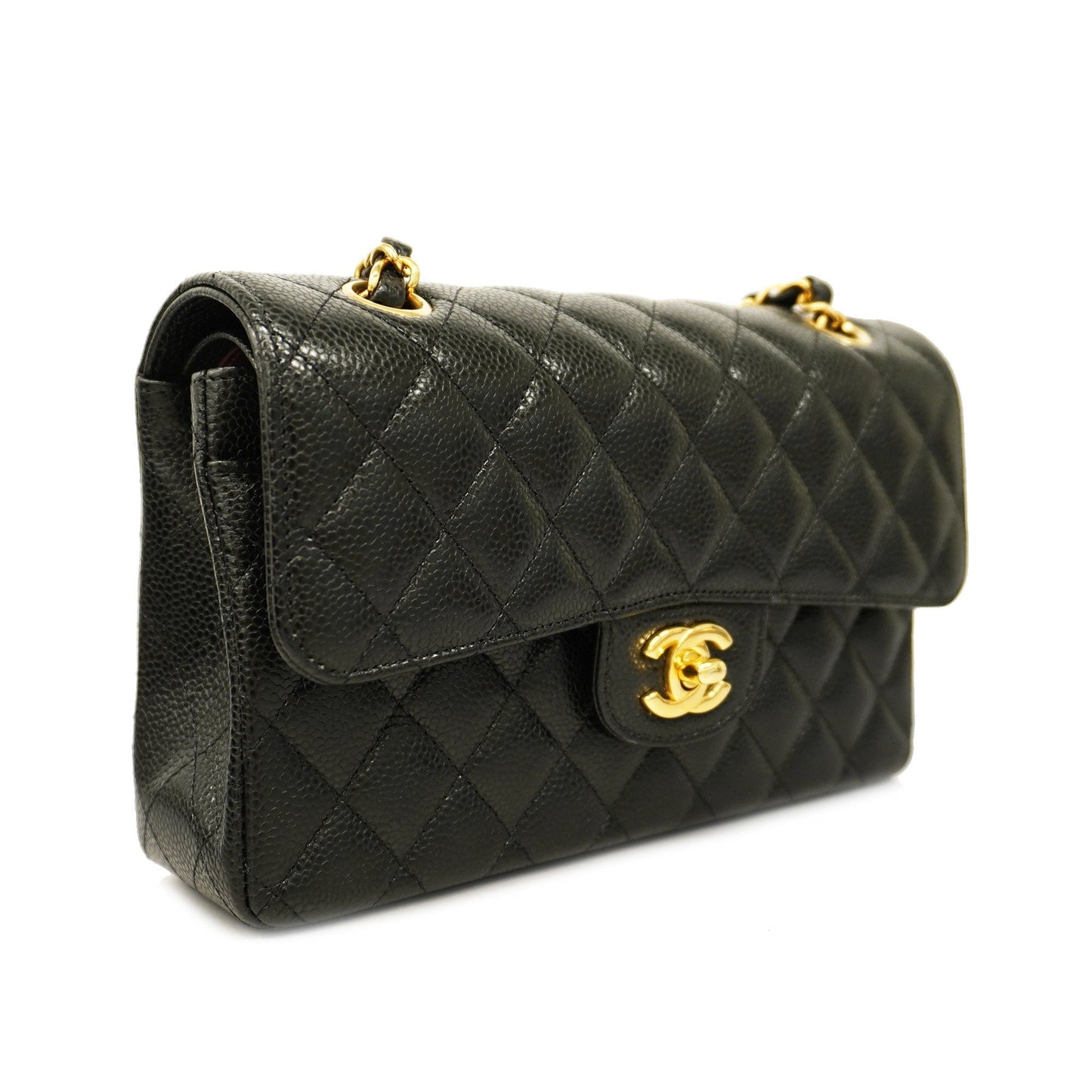 CHANEL Matelasse W Flap W Chain Women's Leather Shoulder Bag Black