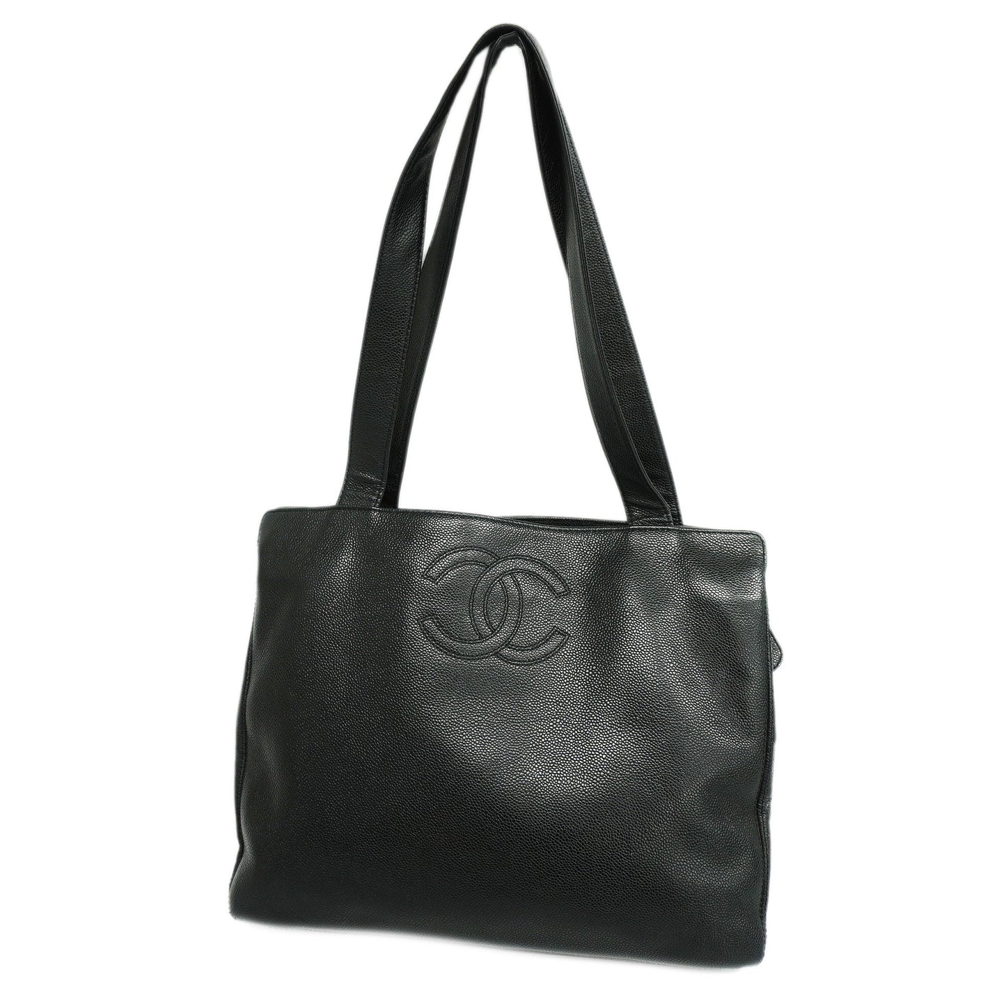 CHANEL Matelasse Chain Shoulder Women's Caviar Leather Shoulder Bag Black
