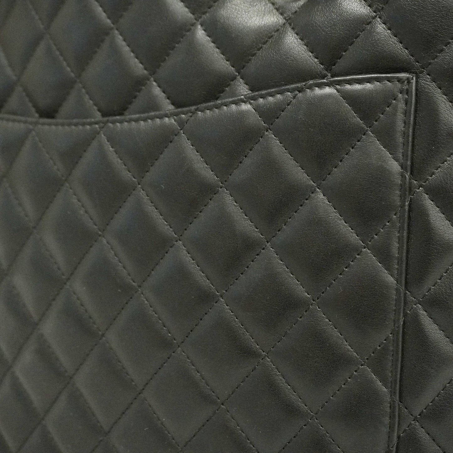 CHANEL Ligne Cambon Tote Bag Women's Leather Tote Bag Black