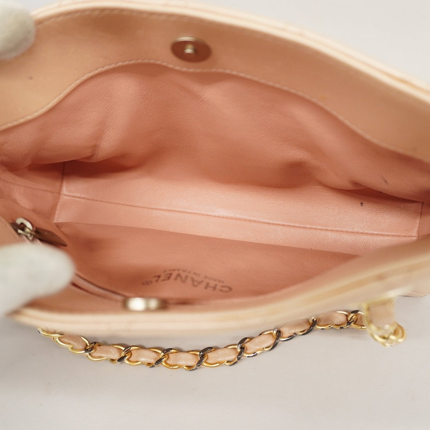 CHANEL Matelasse Women's Leather Handbag Light Pink