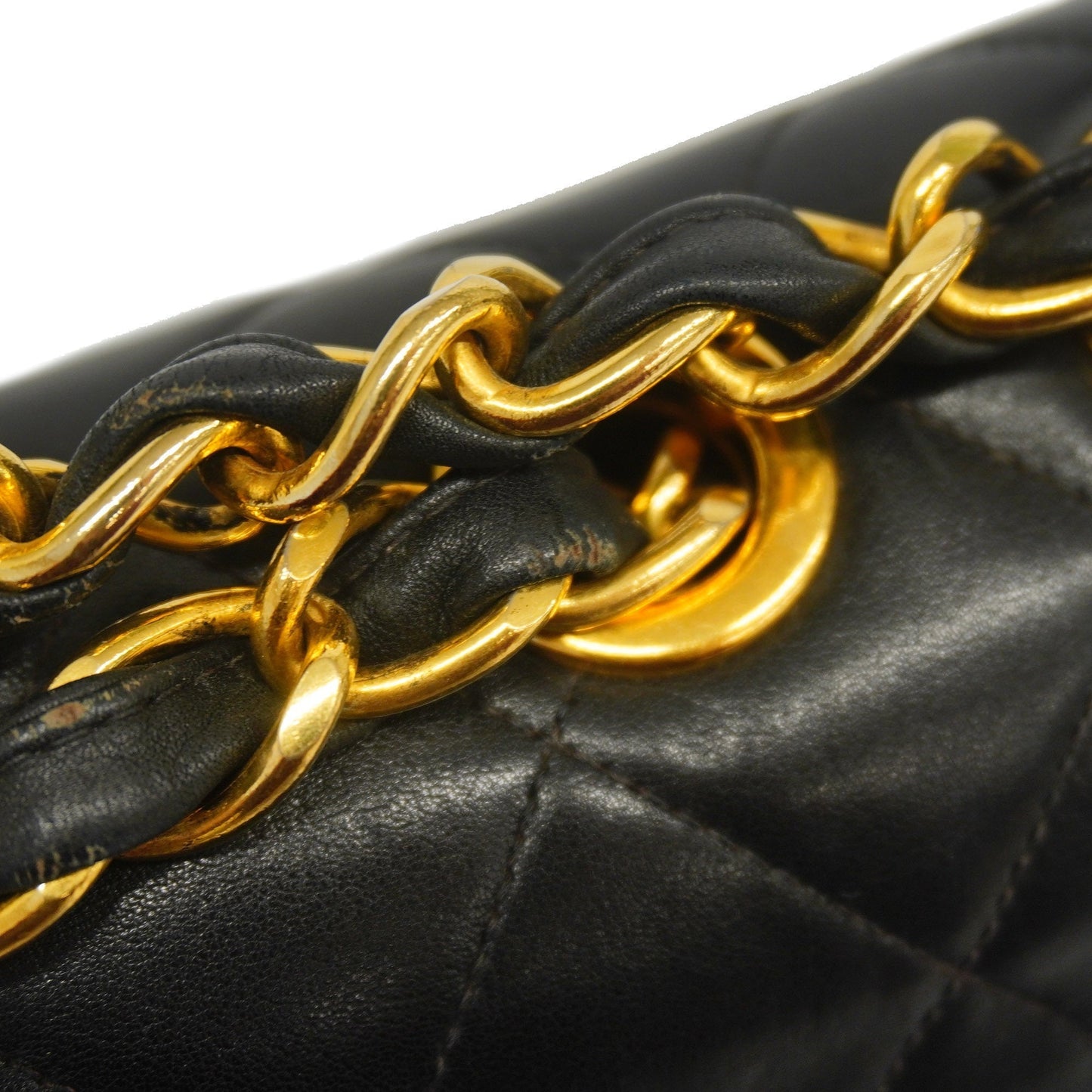 CHANEL Matelasse Big Matelasse W Chain Women's Leather Shoulder Bag Black