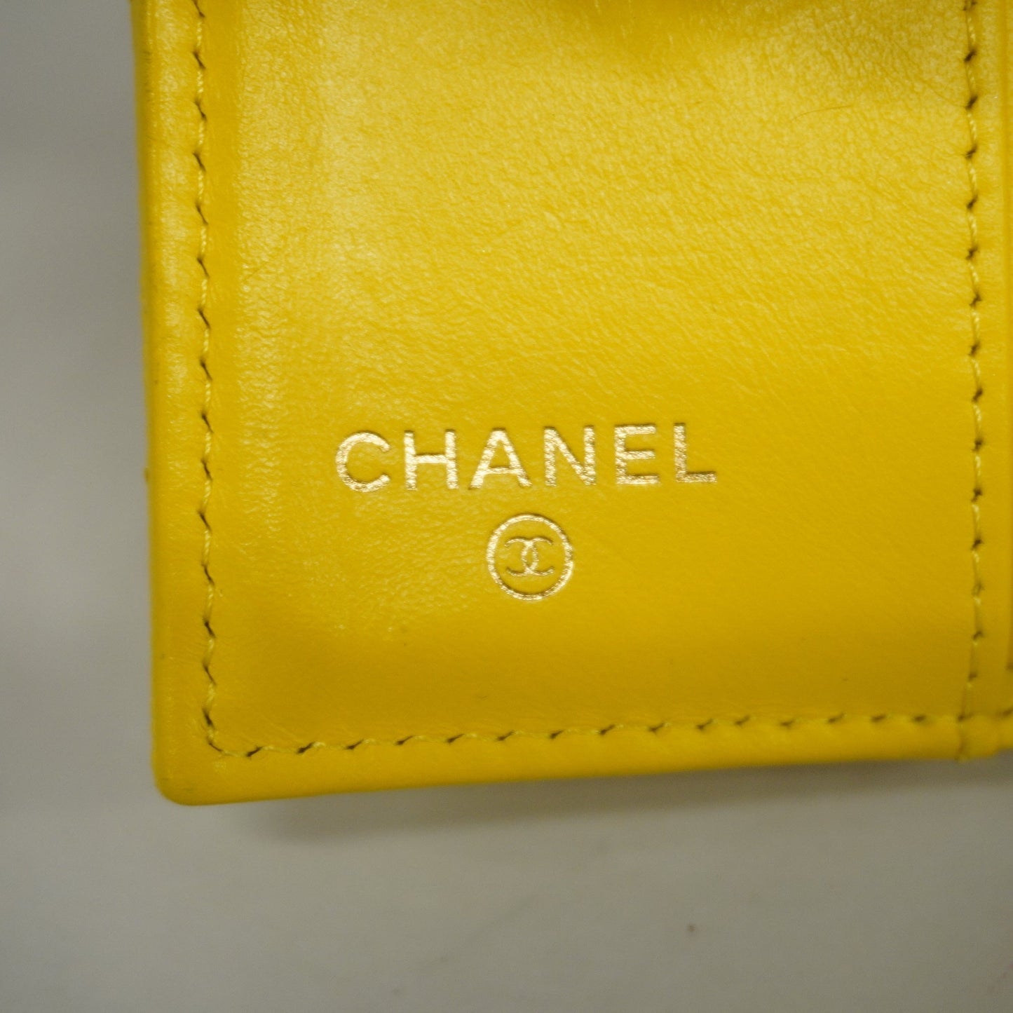 CHANEL Matelasse Tri-fold Wallet Gold Metal Fittings Women's Caviar Leather