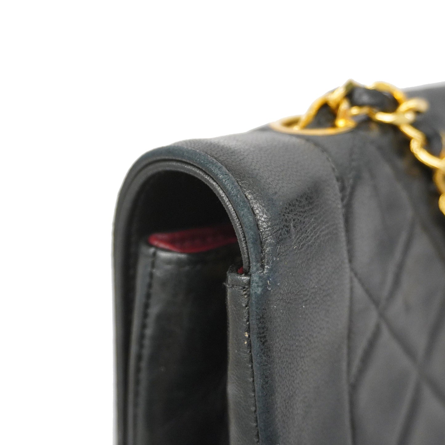 CHANEL Matelasse Diana Flap Chain Shoulder Leather Shoulder Bag Black