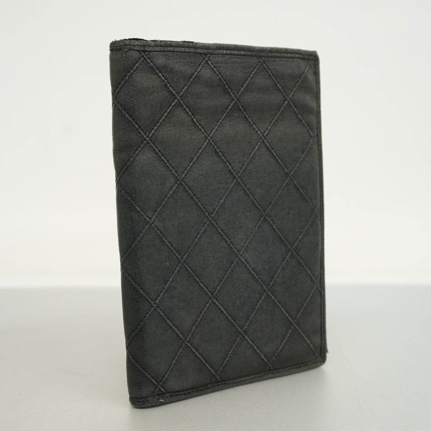 CHANEL Bicolor Bi-fold Wallet Women's Lambskin Black