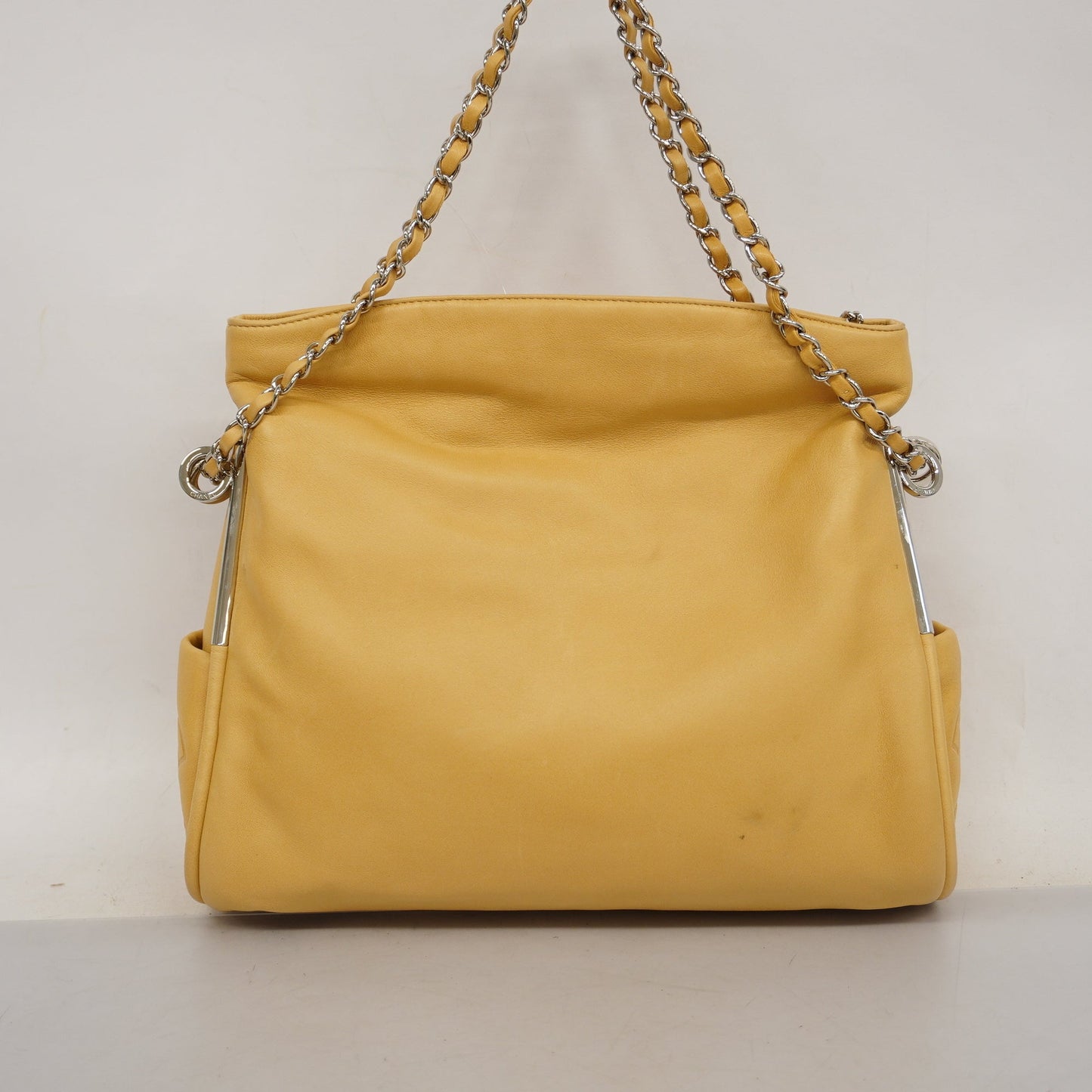 CHANEL Matelasse Chain Shoulder Lambskin Women's Leather Shoulder Bag Beige