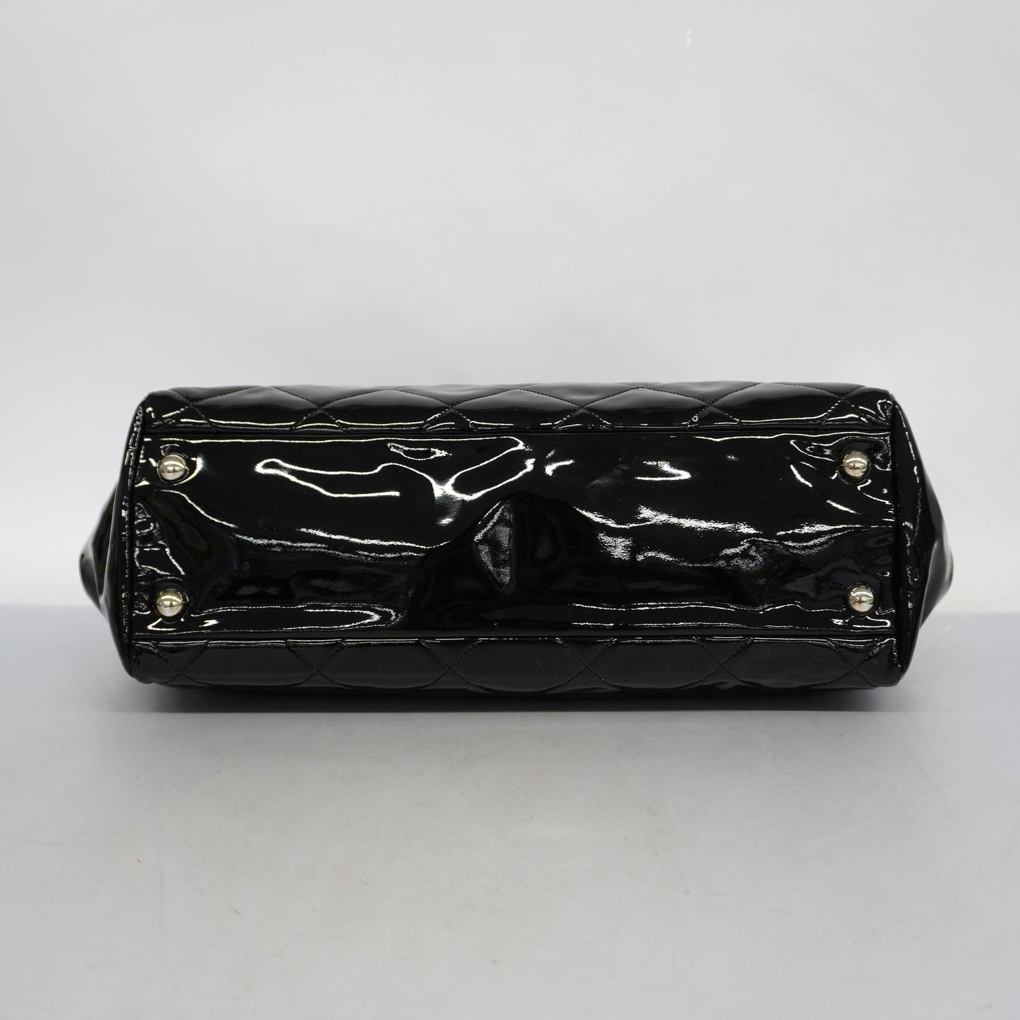 CHANEL Matelasse Chain Shoulder Bag Women's Patent Leather Black
