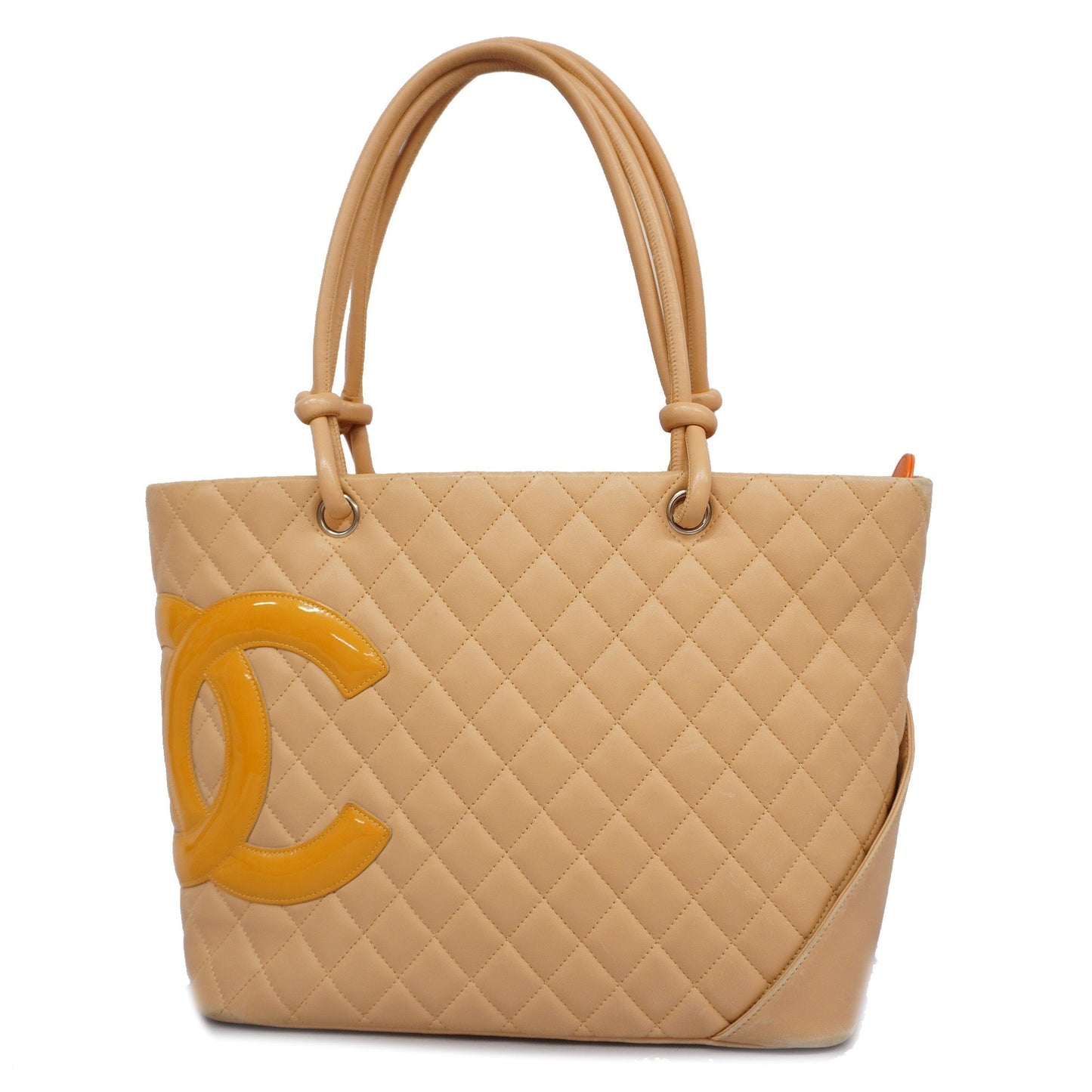 CHANEL Ligne Cambon Tote Bag Lambskin Women's Tote Bag Beige