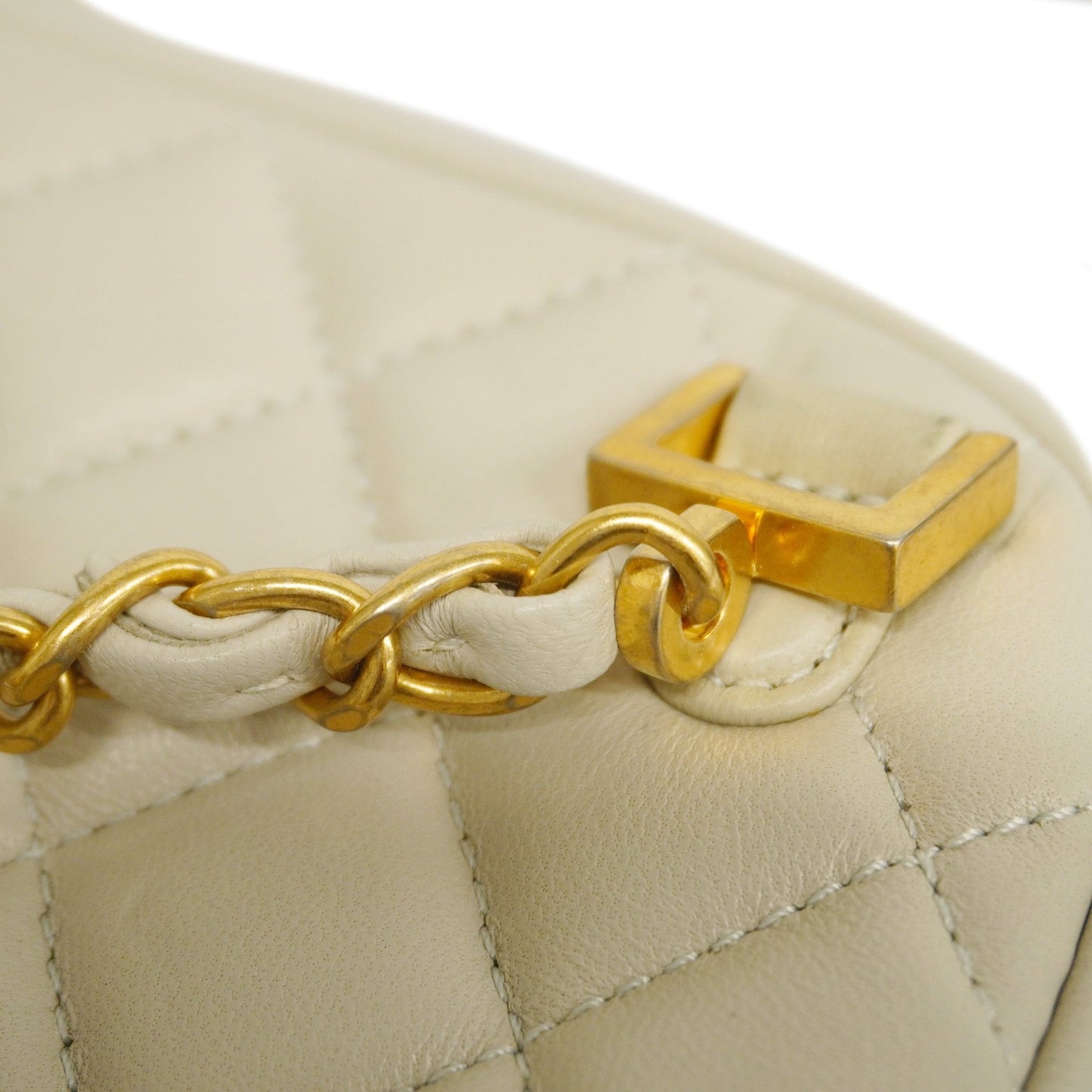 CHANEL Matelasse Chain Shoulder Women's Leather Shoulder Bag Gray