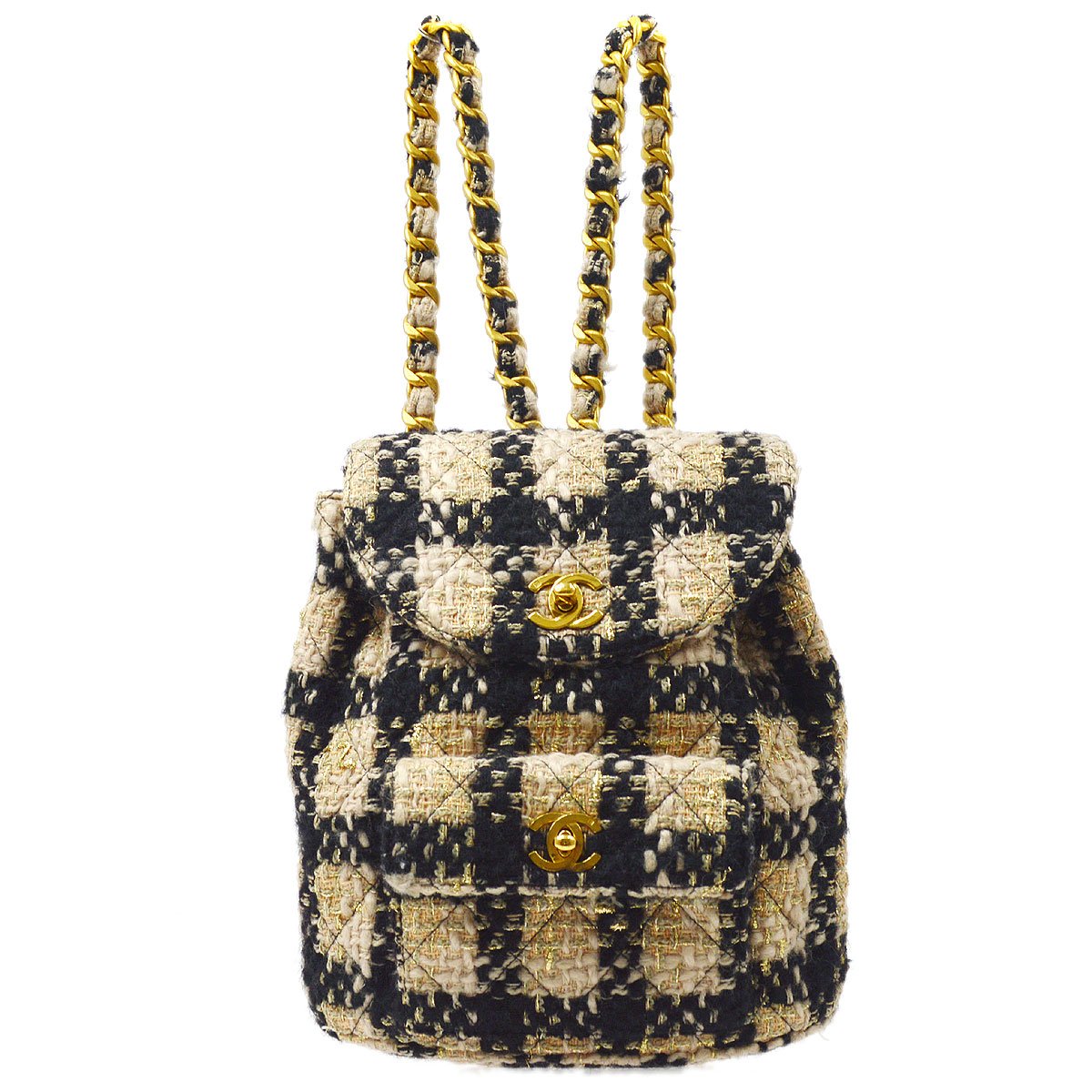 CHANEL * 1994 Tweed DUMA Backpack Medium