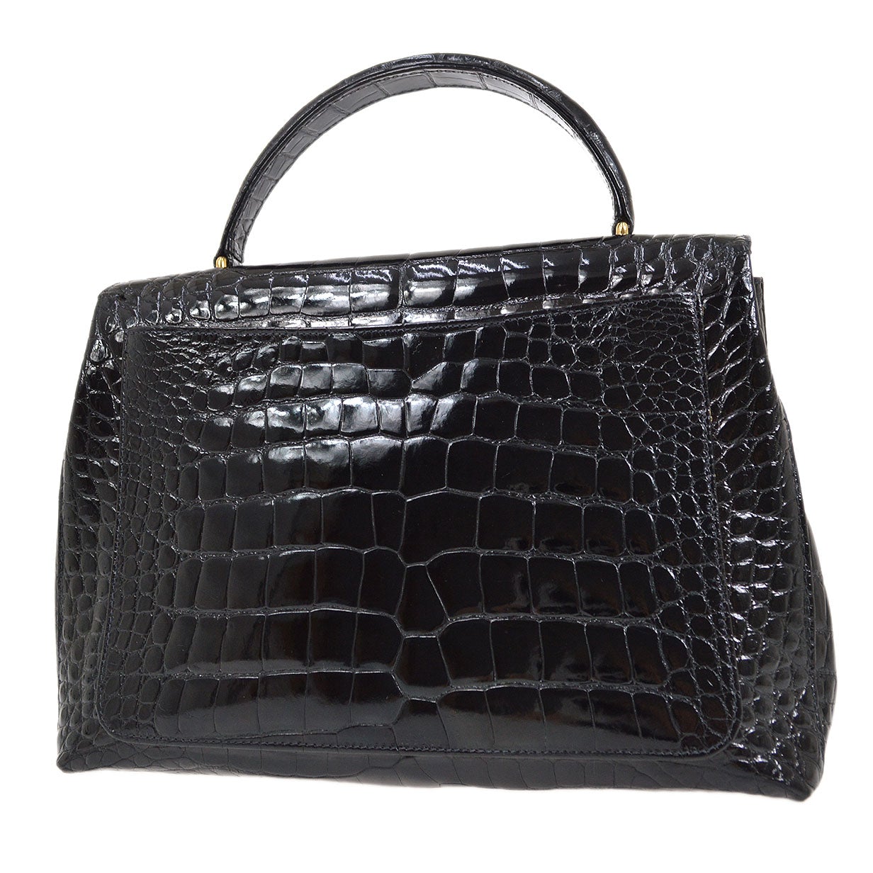 CHANEL Black Crocodile Kelly 30