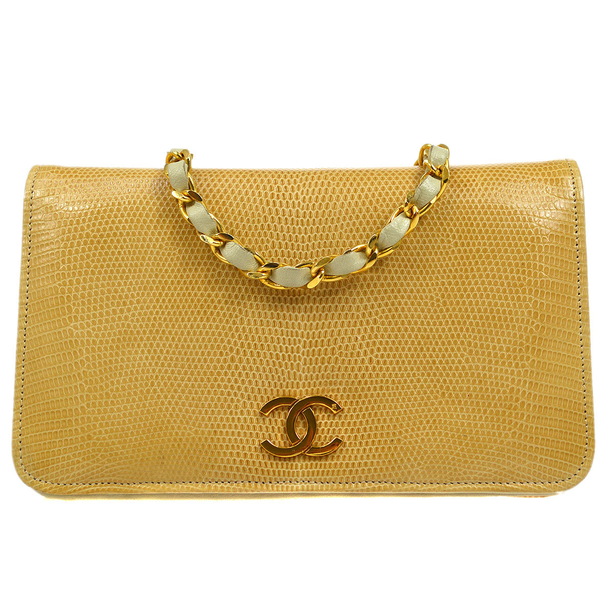 CHANEL * 1986-1988 Beige Pushlock Full Flap Mini
