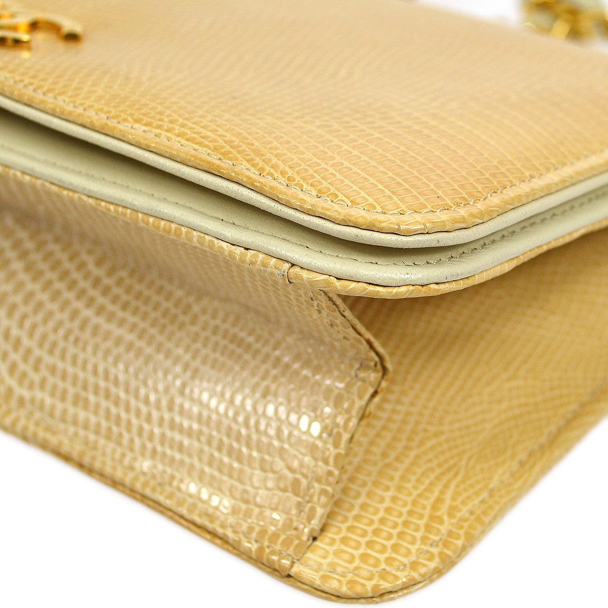 CHANEL * 1986-1988 Beige Pushlock Full Flap Mini