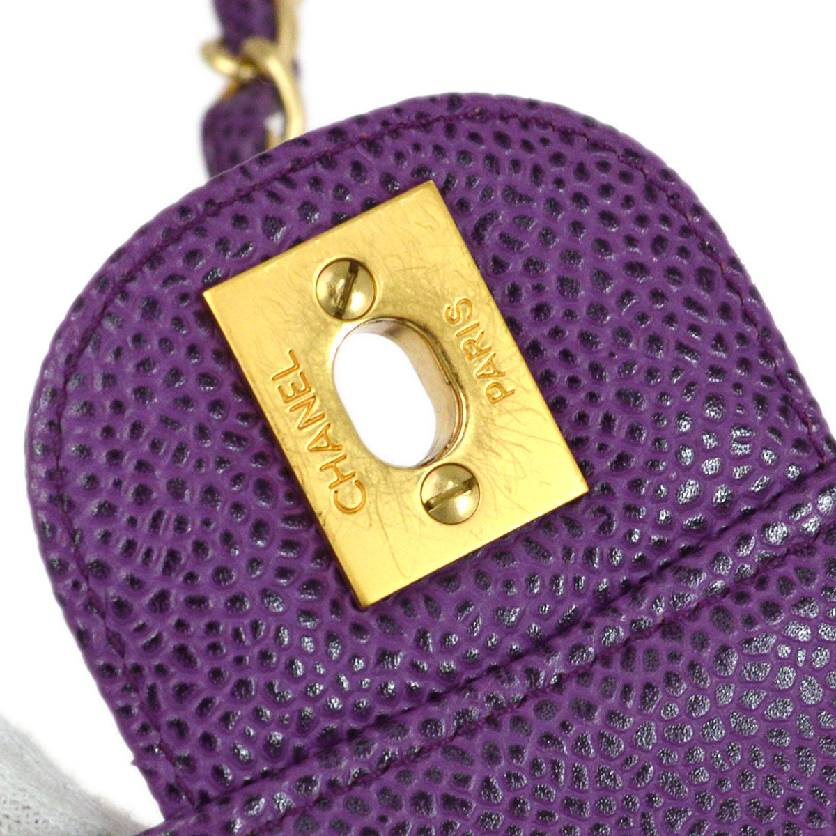 CHANEL * 2000-2001 Classic Single Flap Medium Purple Caviar