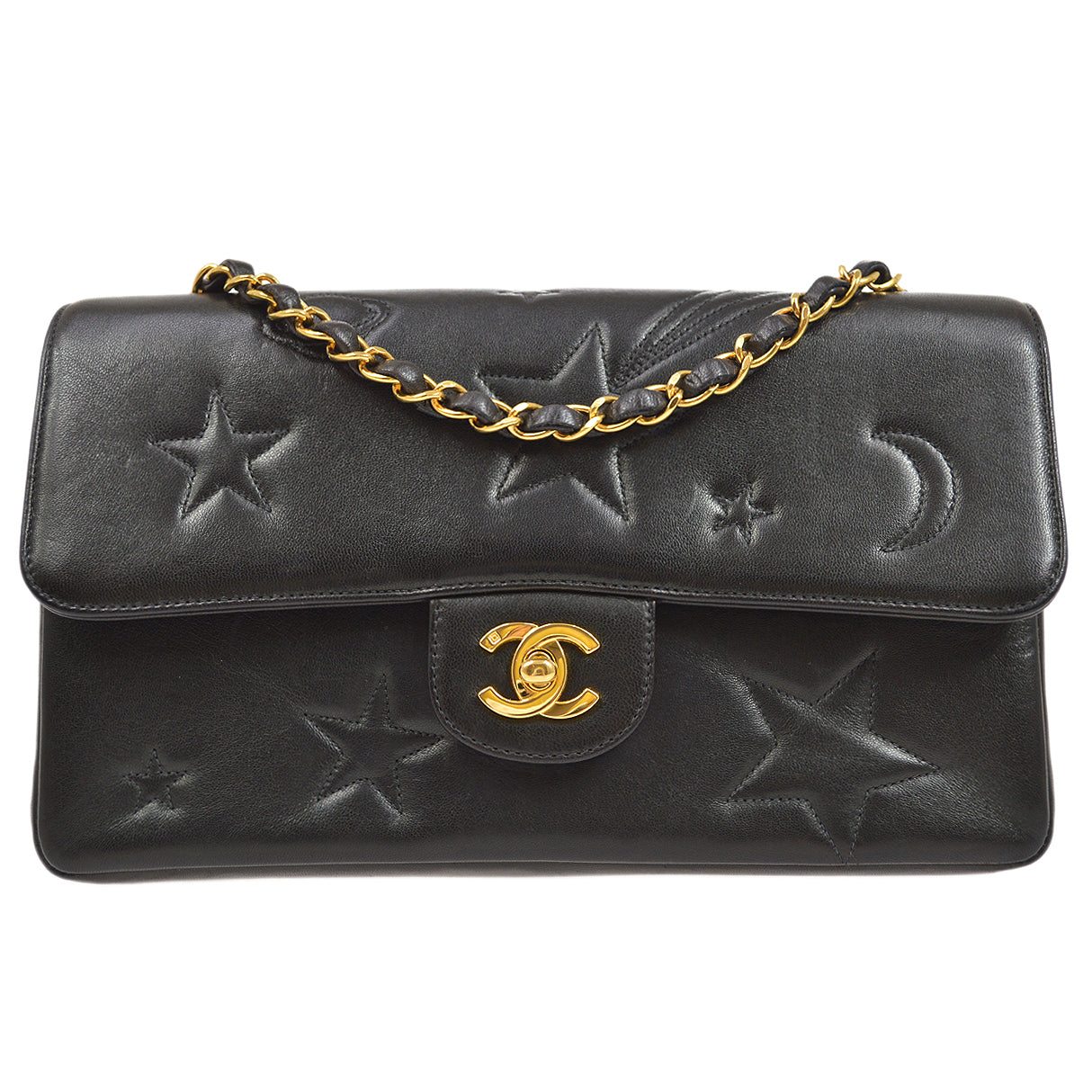 CHANEL * 1994-1996 Star Stitch Classic Single Flap Medium