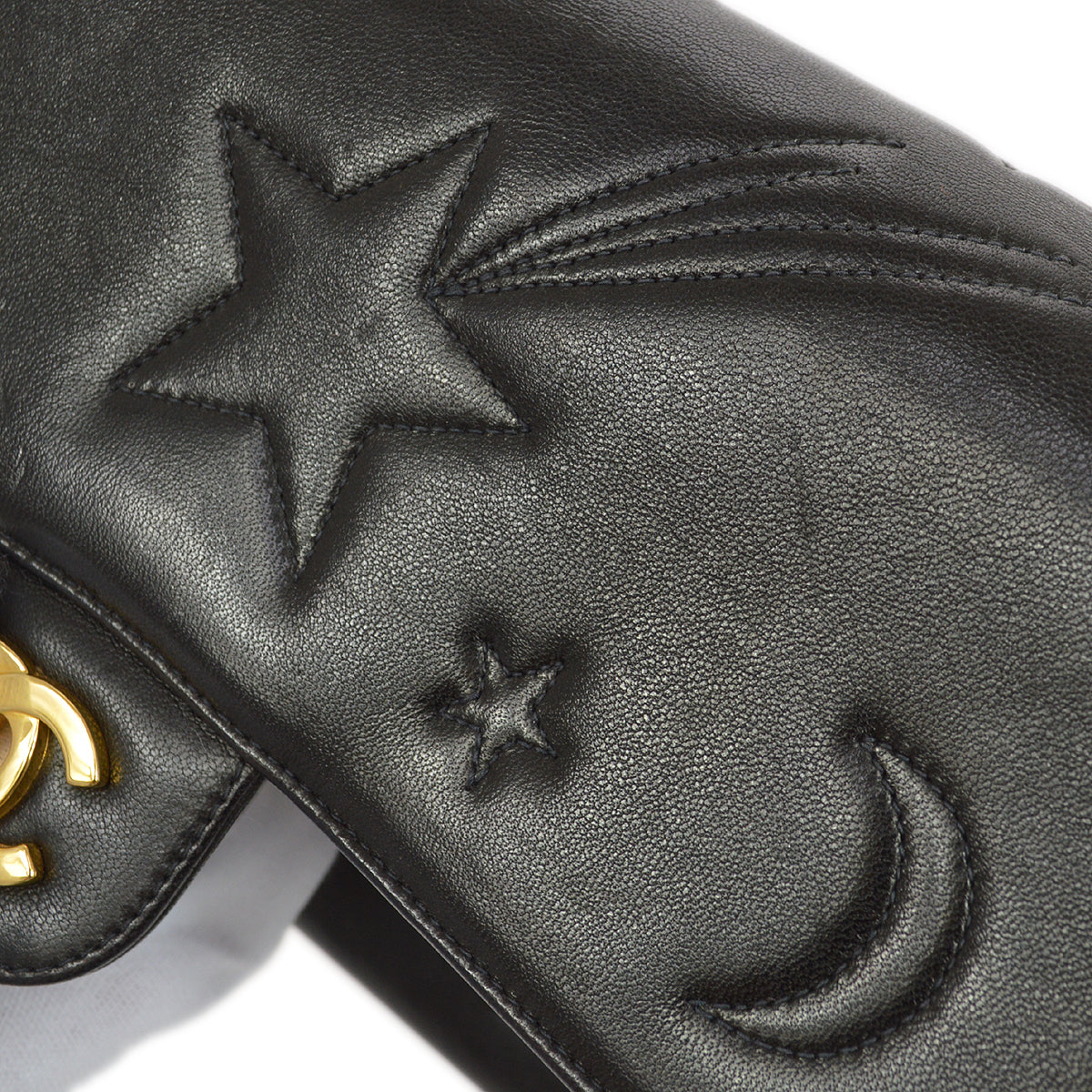 CHANEL * 1994-1996 Star Stitch Classic Single Flap Medium