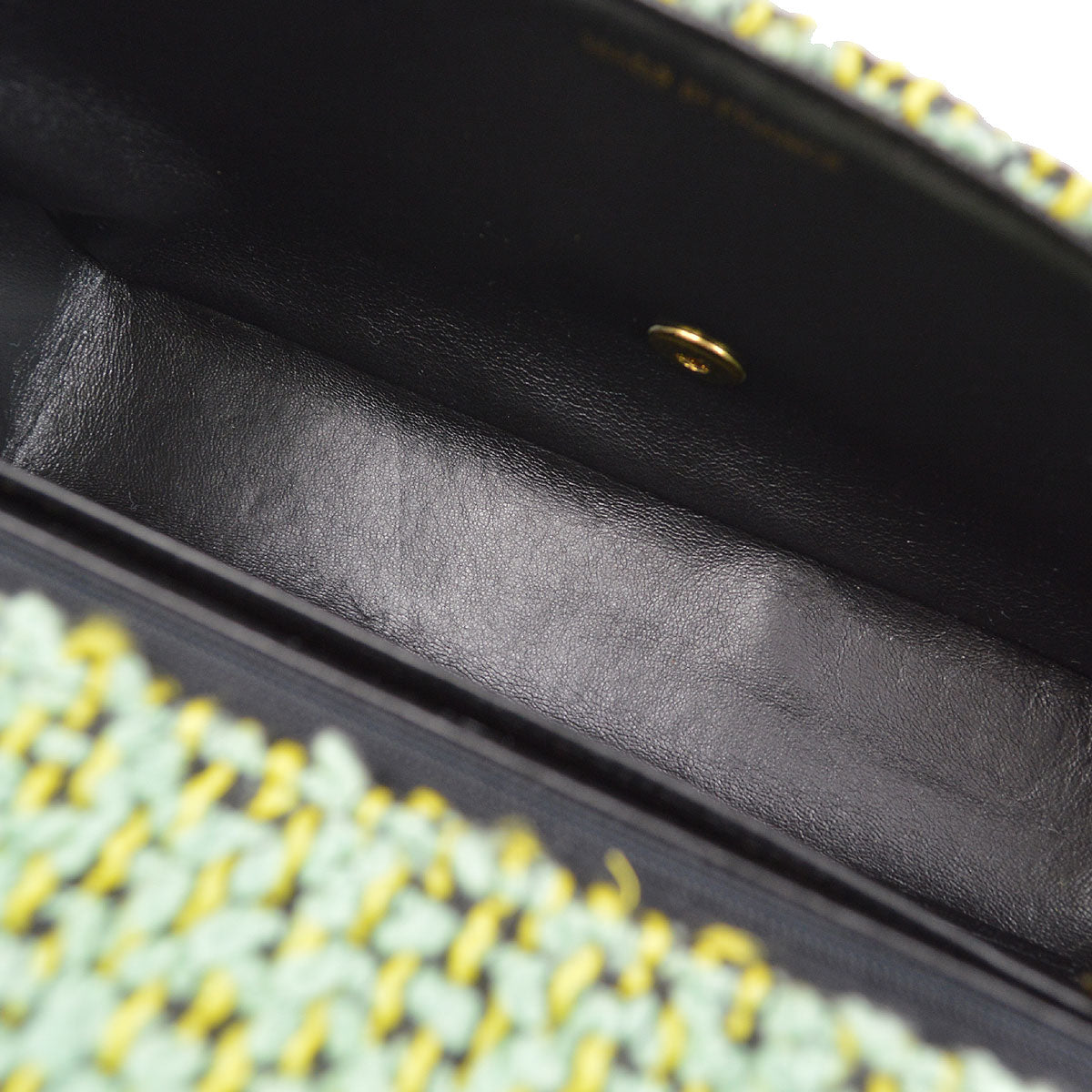 CHANEL * 1994 Classic Flap Handbag Medium Green Tweed