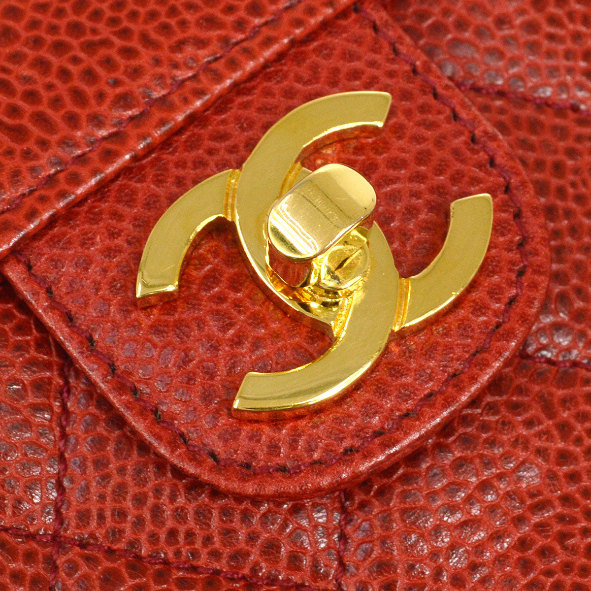 CHANEL * 1991-1994 Shoulder Bag Micro Red Caviar