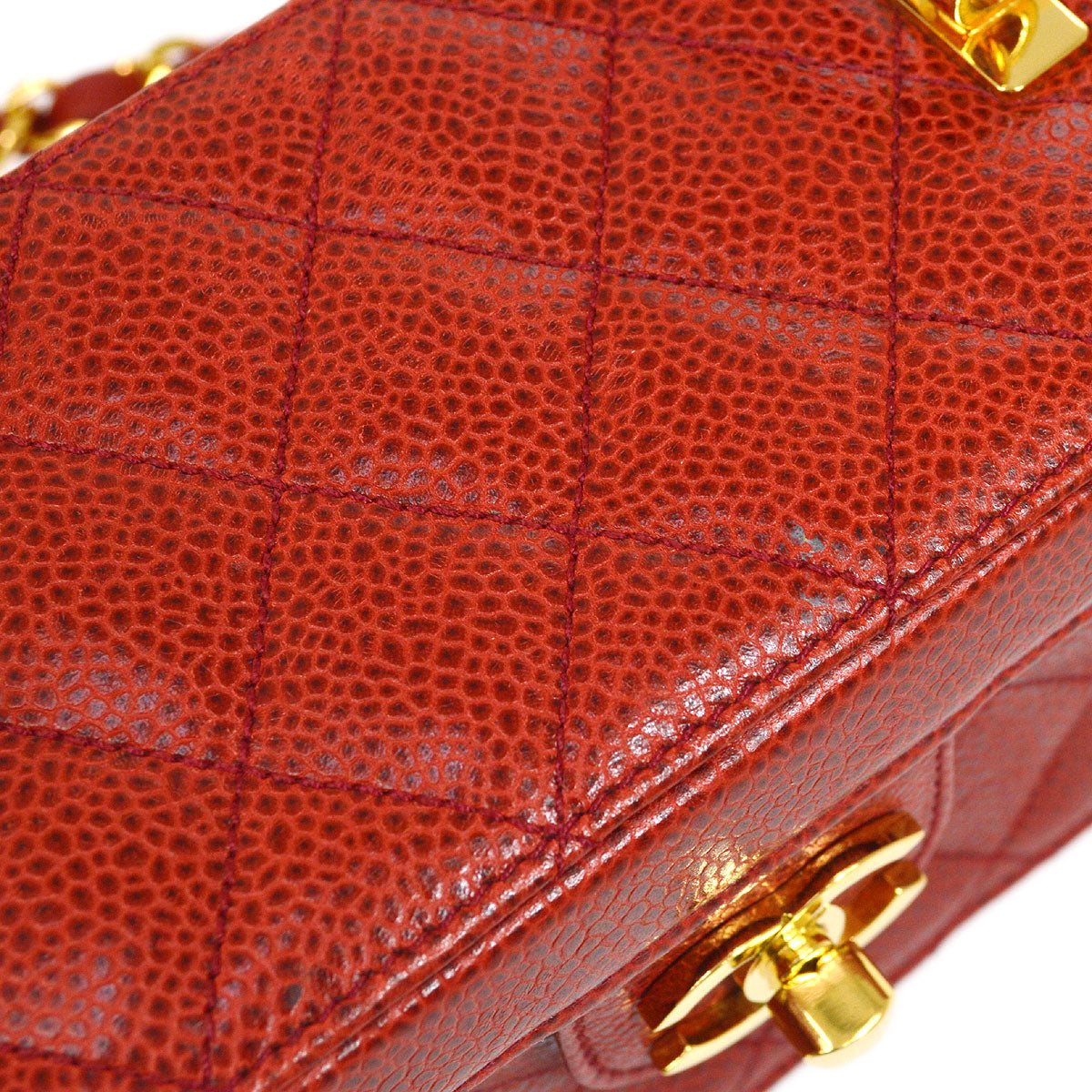 CHANEL * 1991-1994 Shoulder Bag Micro Red Caviar