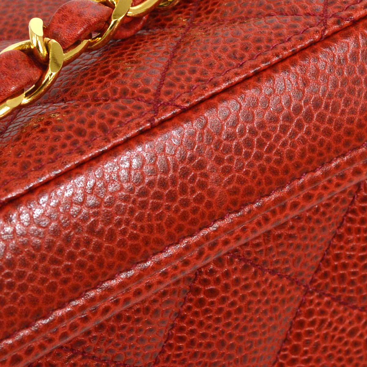 CHANEL * 1991-1994 Shoulder Bag Micro Red Caviar