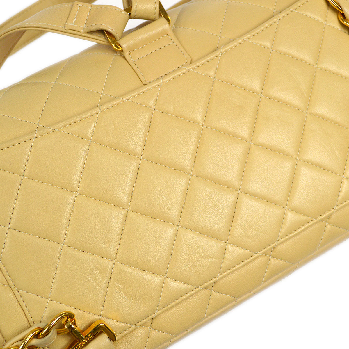 CHANEL * 1994-1996 Classic Flap Backpack Beige Lambskin